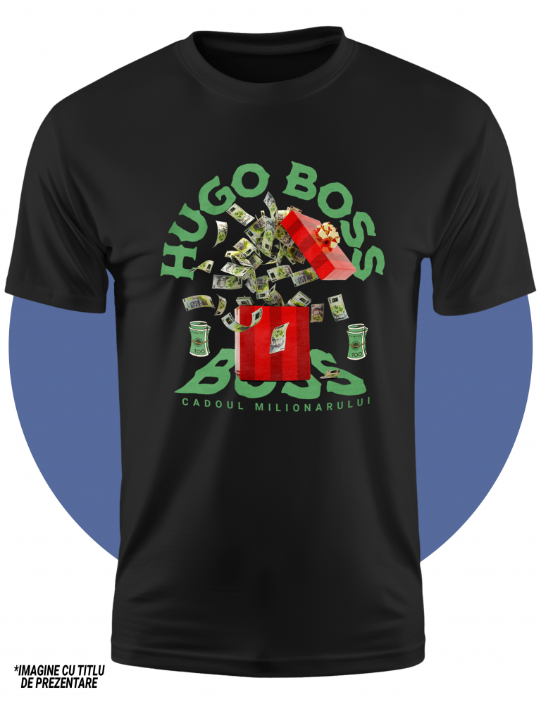 Tricou Copii Fete _Hugo Boss_ - Cadoul Milionarului 100% Bumbac, Unisex, Negru, 6 Ani, 122CM [2]