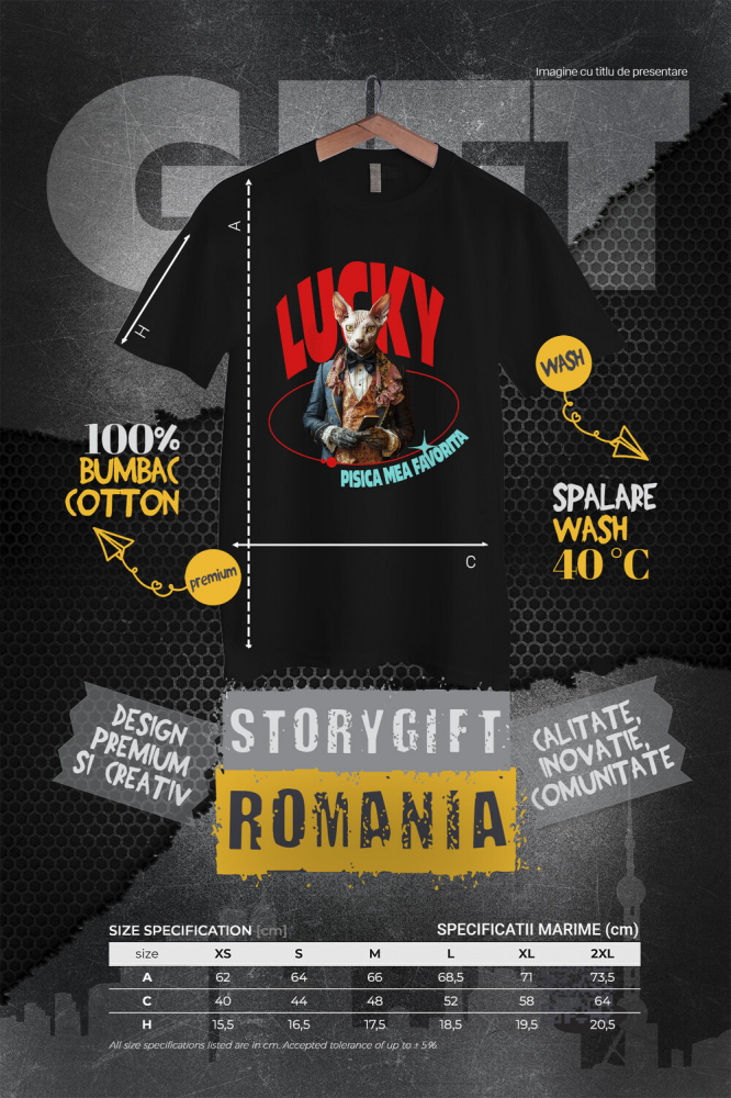 Tricou Femei cu Animal in Costum Regal, cu Manusi si Telefonul in Mana, Peronalizata cu Numele si Poza Animalului Tau cu imprimeu pe Fata, 100% Bumbac, Negru, XS [4]