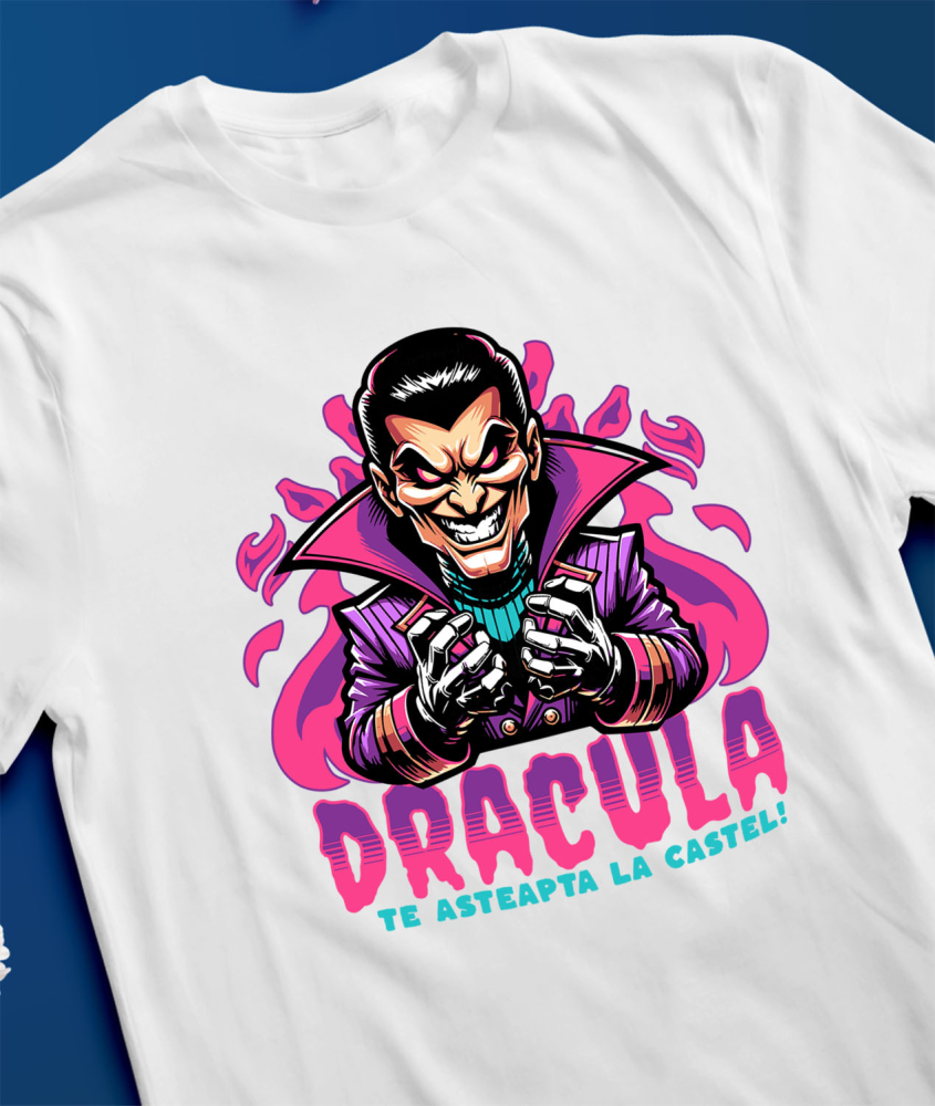 Tricou Femei, Barbati, Copii, Fata, Baiat, Unisex Personalizat Animație Înfricoșătoare - Dracula Te Așteaptă La Castel - Cadouri Personalizate Halloween [3]