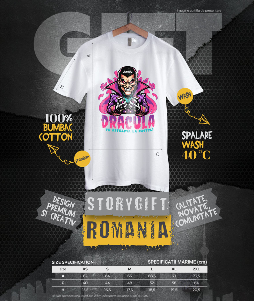 Tricou Femei, Barbati, Copii, Fata, Baiat, Unisex Personalizat Animație Înfricoșătoare - Dracula Te Așteaptă La Castel - Cadouri Personalizate Halloween [4]