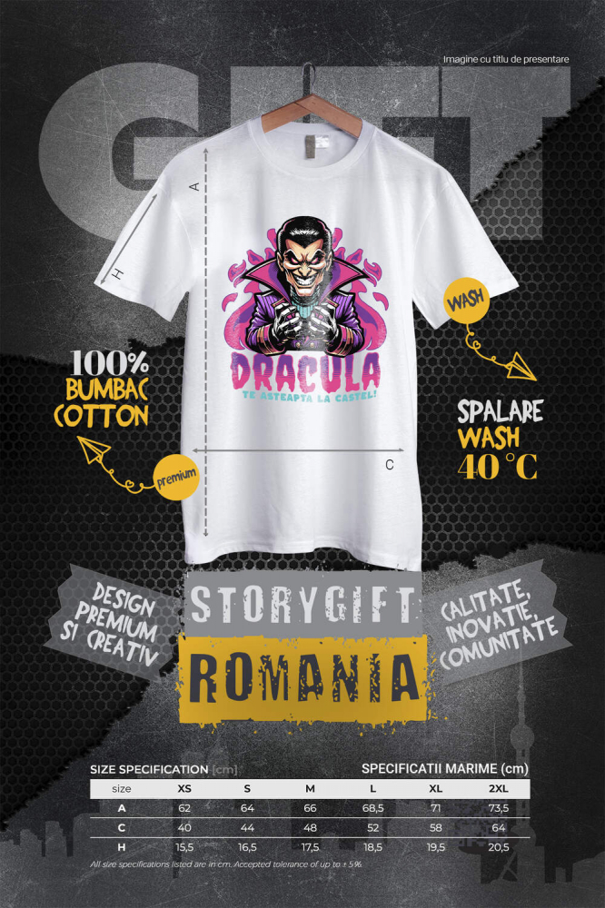 Tricou Femei, Barbati, Copii, Fata, Baiat, Unisex Personalizat Animație Înfricoșătoare - Dracula Te Așteaptă La Castel - Cadouri Personalizate Halloween [4]