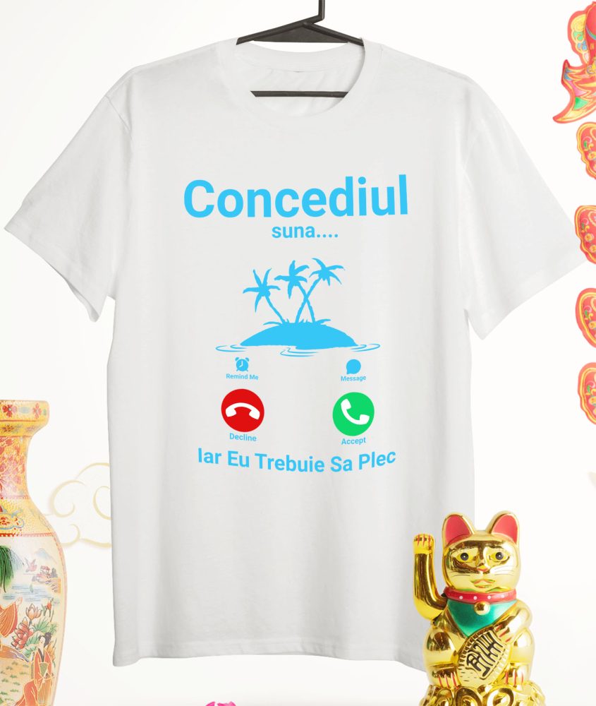 Tricou Femei, Barbati, Copii, Fata, Baiat, Unisex Personalizat "Apel Telefonic Insula Tropicală – Concediul Tău de Vis" [3]