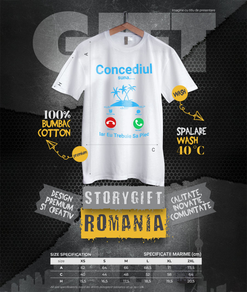 Tricou Femei, Barbati, Copii, Fata, Baiat, Unisex Personalizat "Apel Telefonic Insula Tropicală – Concediul Tău de Vis" [4]