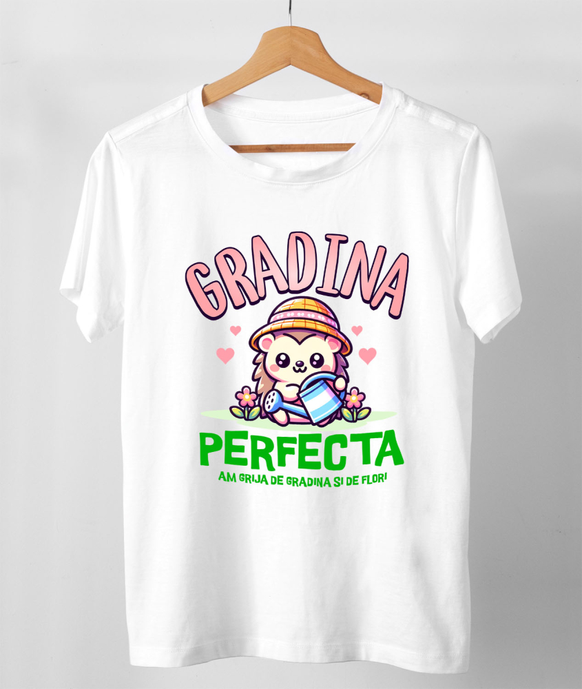 Tricou Femei, Barbati, Copii, Fata, Baiat, Unisex Personalizat Tricou Personalizat Arici cu Pălărie Roz – Cadou pentru Iubitorii de Grădină | Mesaj Iubire pentru Flori [3]