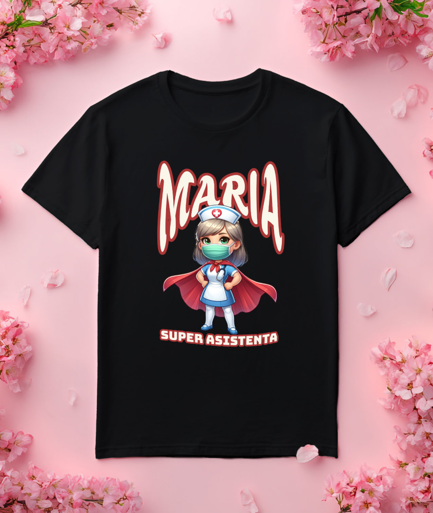 Tricou Femei, Barbati, Copii, Fata, Baiat, Unisex Personalizat Asistentă Medicală Super Erou – Design Personalizat pentru Cadouri [3]