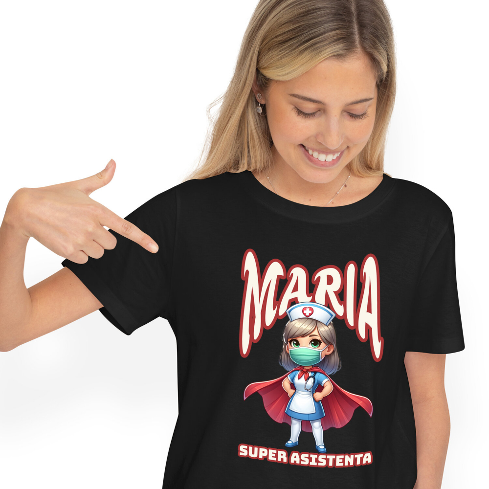 Tricou Femei, Barbati, Copii, Fata, Baiat, Unisex Personalizat Asistentă Medicală Super Erou – Design Personalizat pentru Cadouri [1]
