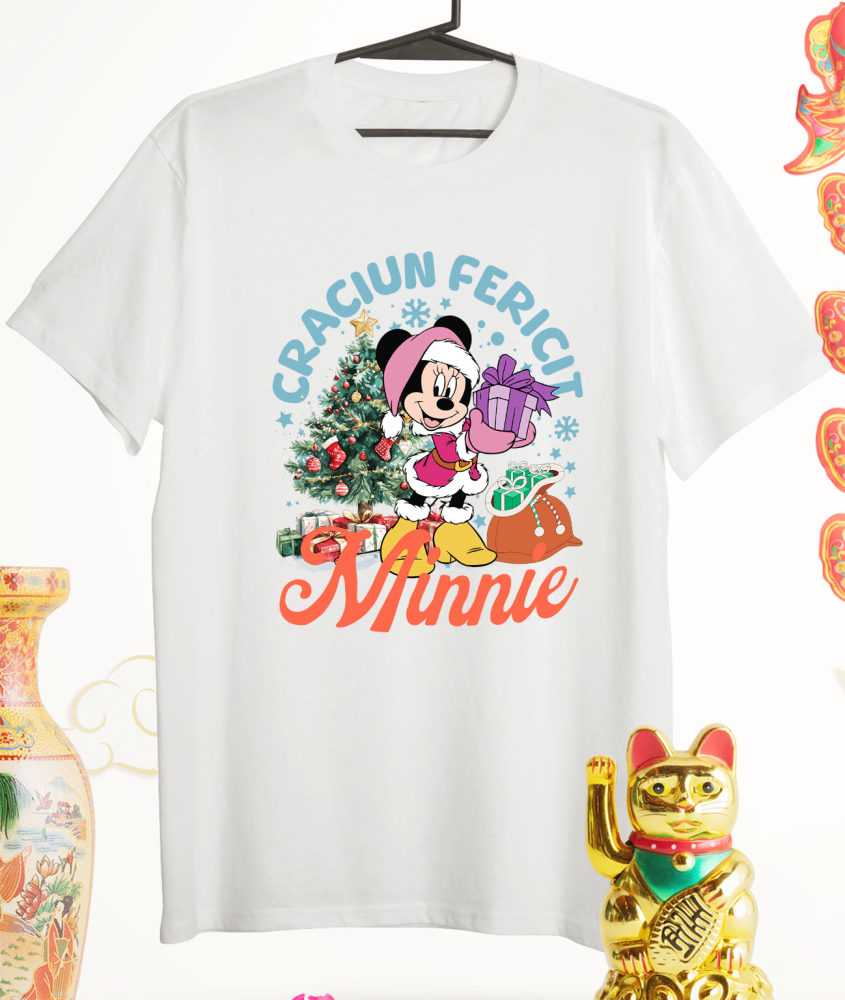 Tricou Femei cu Aventuri de Craciun cu Mickey Mouse 100% Bumbac, Alb, L [3]