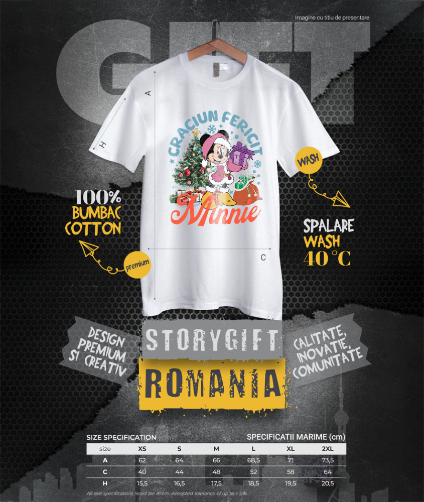 Tricou Femei cu Aventuri de Craciun cu Mickey Mouse 100% Bumbac, Alb, L [4]