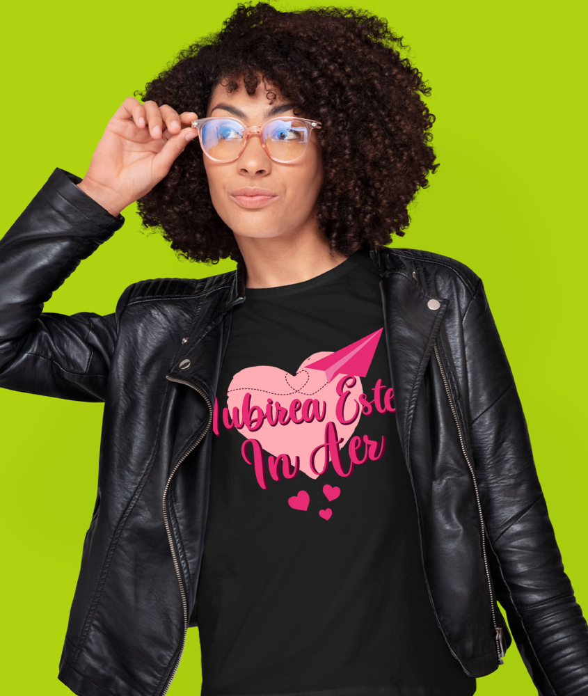 Tricou Femei, Barbati, Copii, Fata, Baiat, Unisex Personalizat Mesaj Romantic „Iubirea este în aer” – Cadou Personalizat de Valentine's Day [2]