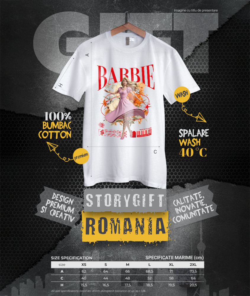Tricou Femei cu Barbie - Flori Magice din Lumea Disney 100% Bumbac, Alb, M [4]