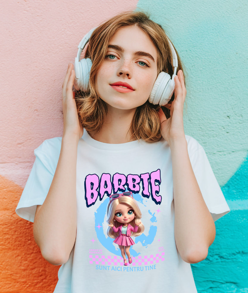 Tricou Femei cu Barbie Universul Magiei Disney 100% Bumbac, Alb, S [2]