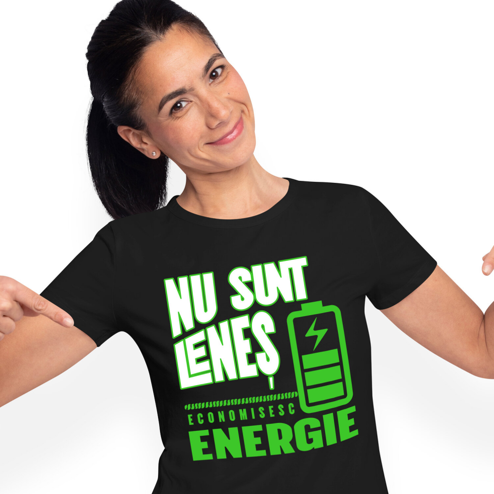 Tricou Femei, Barbati, Copii, Fata, Baiat, Unisex Personalizat Baterie Reîncărcare Energie „Nu Sunt Leneș, Economisesc Energie” - Cadou Personalizat Amuzant [1]