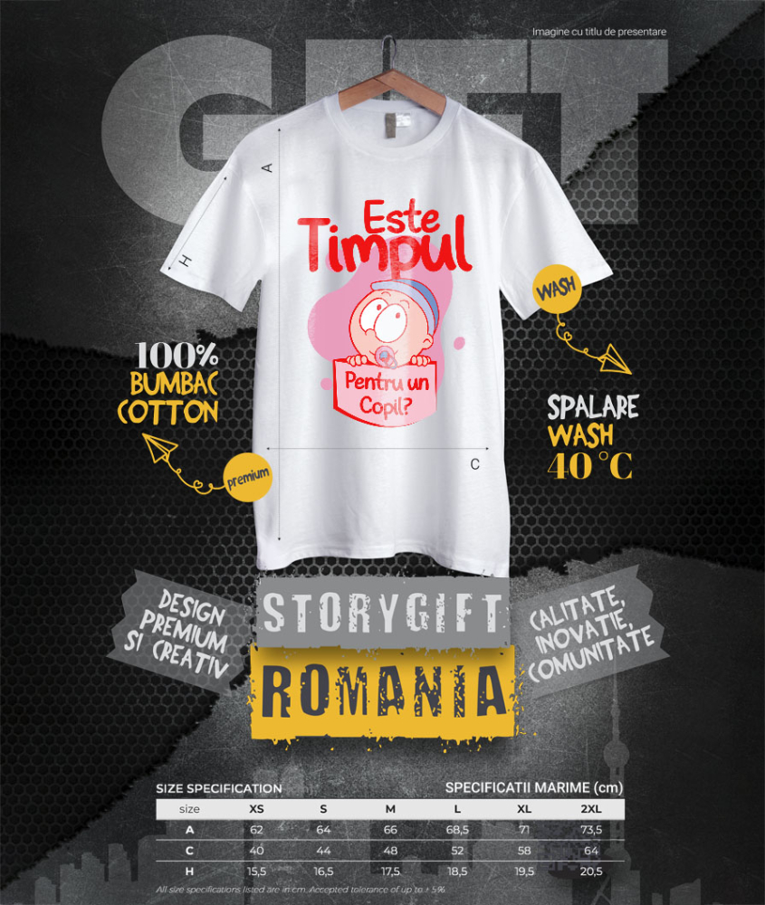 Tricou Femei, Barbati, Copii, Fata, Baiat, Unisex Personalizat „Bebelus Cu Suzeta Personalizată - Cadou Sarcină Perfect pentru Viitori Părinți” [4]