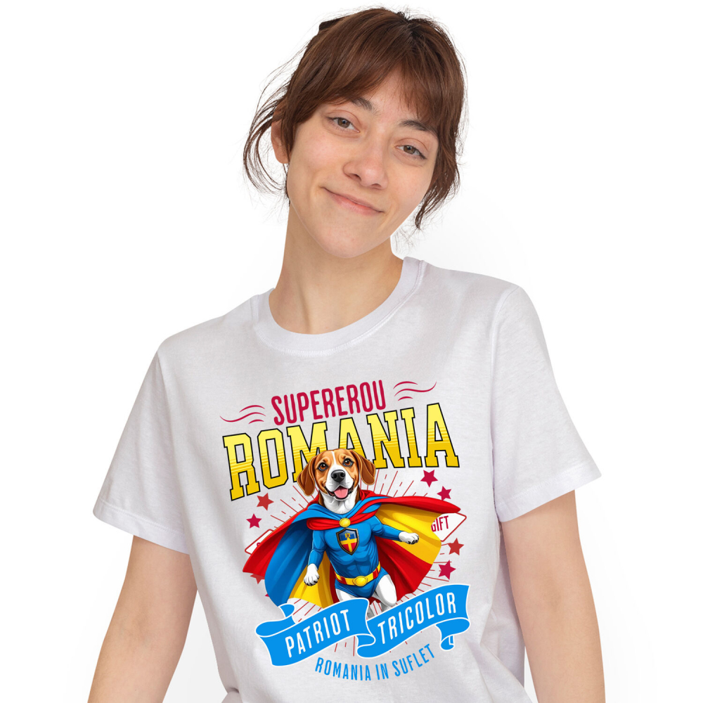 Tricou Femei, Barbati, Copii, Fata, Baiat, Unisex Personalizat Boxer în Costum de Căpitan România – Cadou Personalizat pentru Iubitorii de Câini [1]