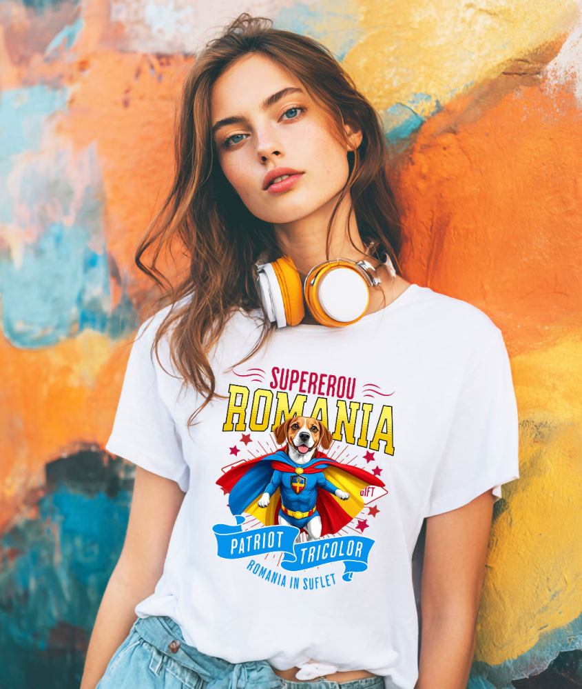 Tricou Femei, Barbati, Copii, Fata, Baiat, Unisex Personalizat Boxer în Costum de Căpitan România – Cadou Personalizat pentru Iubitorii de Câini [2]