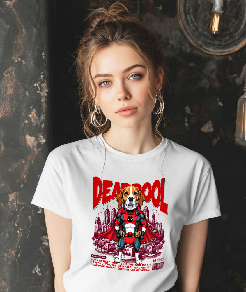 Tricou Femei, Barbati, Copii, Fata, Baiat, Unisex Personalizat Boxer în Costum Deadpool - Cadou Personalizat pentru Copii și Familie [2]