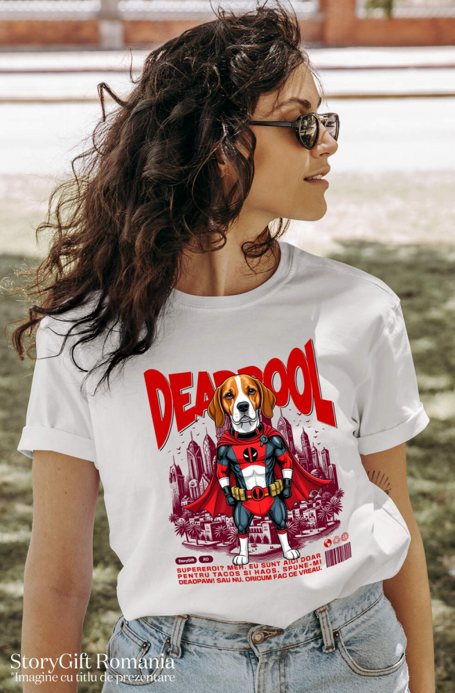 Tricou Femei, Barbati, Copii, Fata, Baiat, Unisex Personalizat Boxer în Costum Deadpool - Cadou Personalizat pentru Copii și Familie [2]