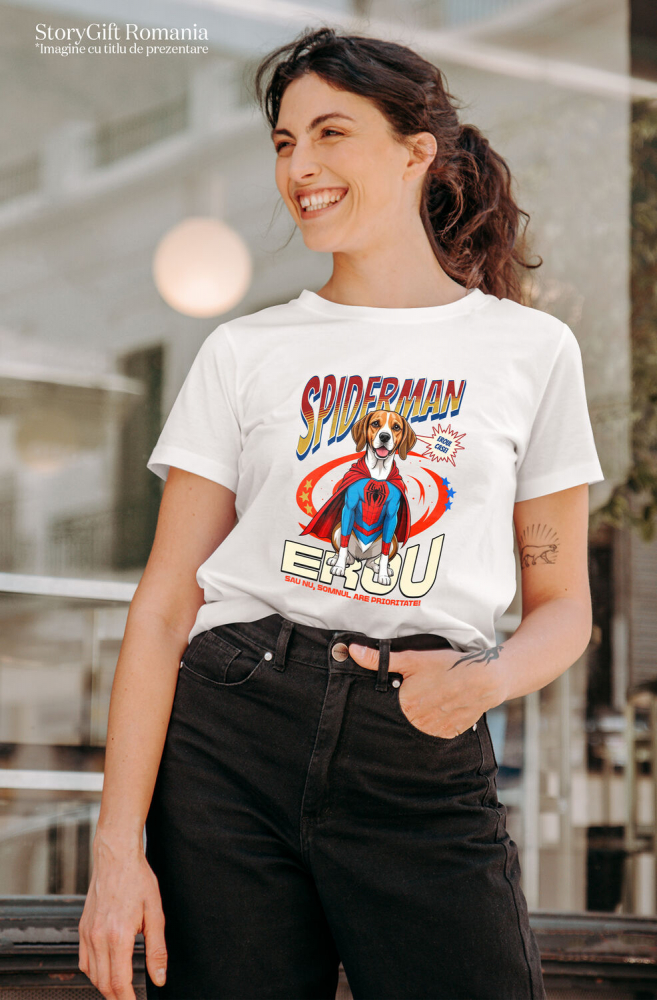 Tricou Femei, Barbati, Copii, Fata, Baiat, Unisex Personalizat Boxer în Costum Spider-Man - Cadou Personalizat pentru Copii și Familie [2]