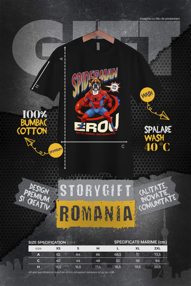 Tricou Femei, Barbati, Copii, Fata, Baiat, Unisex Personalizat Boxer în Costum Spider-Man - Cadou Personalizat pentru Copii și Familie [4]