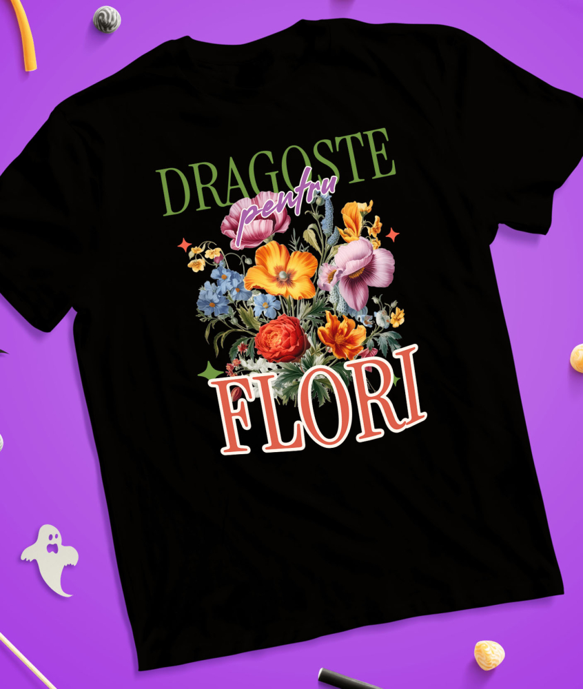 Tricou Femei, Barbati, Copii, Fata, Baiat, Unisex Personalizat Buchet de Flori Colorate „Dragoste pentru Flori și Natură” | Cadou Floral pentru Cei Dragi [3]