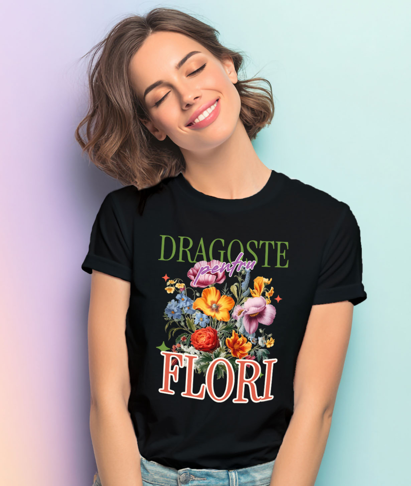 Tricou Femei, Barbati, Copii, Fata, Baiat, Unisex Personalizat Buchet de Flori Colorate „Dragoste pentru Flori și Natură” | Cadou Floral pentru Cei Dragi [2]