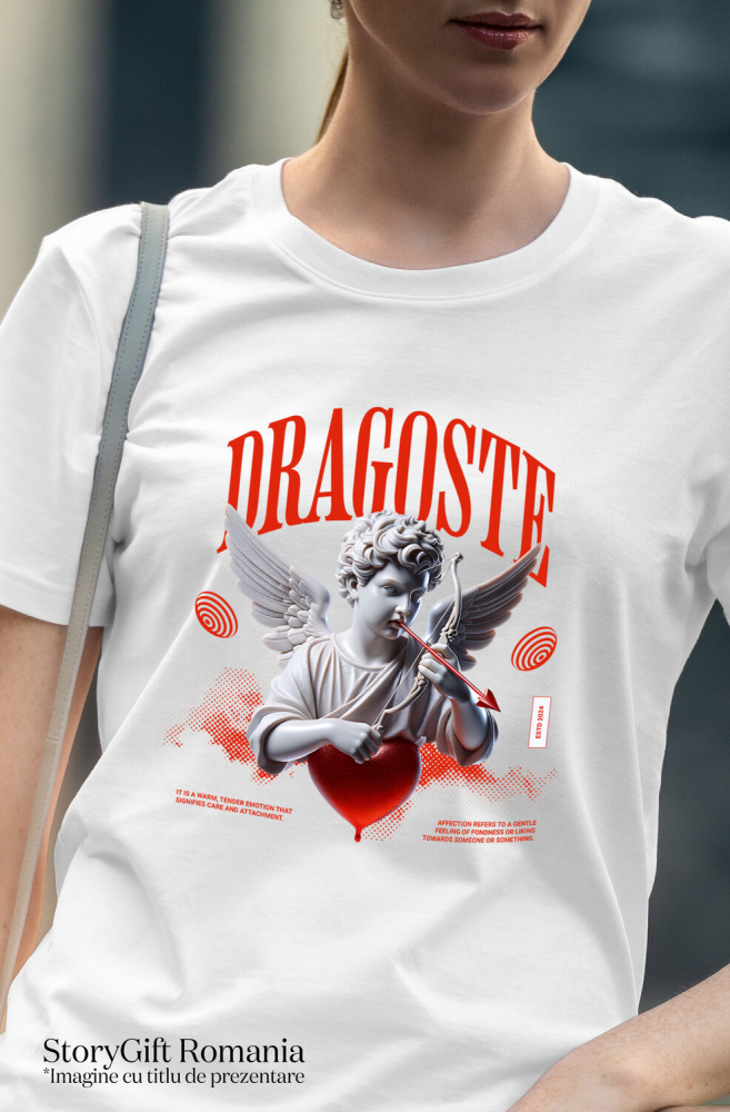 Tricou Femei, Barbati, Copii, Fata, Baiat, Unisex Personalizat Bust Statuie Cupidon - Cadou Personalizat Cu Text Dragoste | Iubire și Romantism [2]