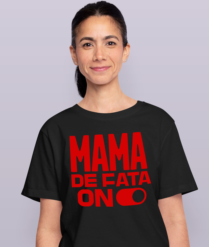 Tricou Femei, Barbati, Copii, Fata, Baiat, Unisex Personalizat "Buton ON/OFF Iubire – Cadouri Personalizate pentru Mama și Fata cu Mesaj Dragoste" [2]
