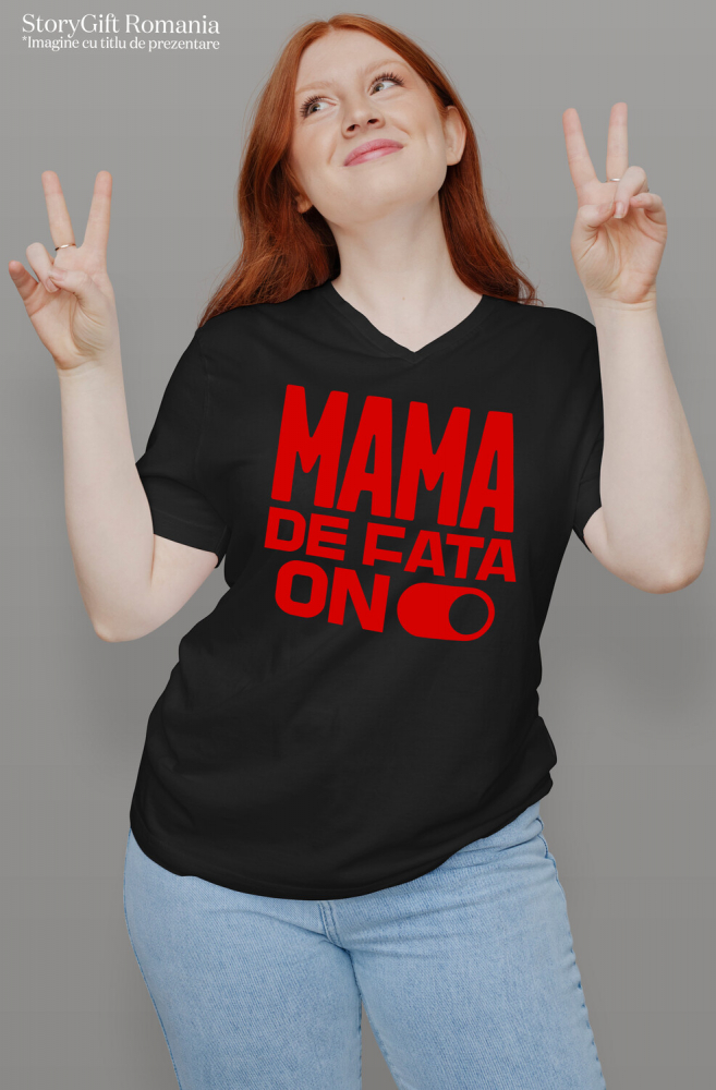 Tricou Femei, Barbati, Copii, Fata, Baiat, Unisex Personalizat "Buton ON/OFF Iubire – Cadouri Personalizate pentru Mama și Fata cu Mesaj Dragoste" [2]