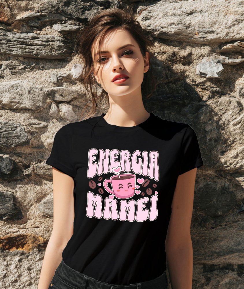 Tricou Femei, Barbati, Copii, Fata, Baiat, Unisex Personalizat Cana Personalizată „Energia Mamei, Familie Putere” | Cadou Special pentru Mama [2]