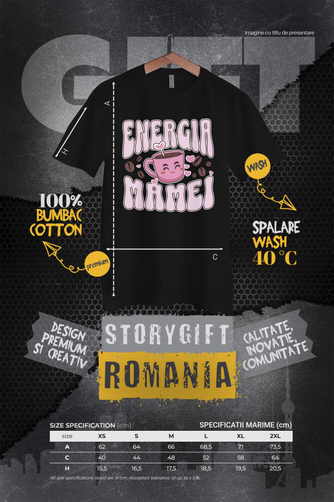 Tricou Femei, Barbati, Copii, Fata, Baiat, Unisex Personalizat Cana Personalizată „Energia Mamei, Familie Putere” | Cadou Special pentru Mama [4]