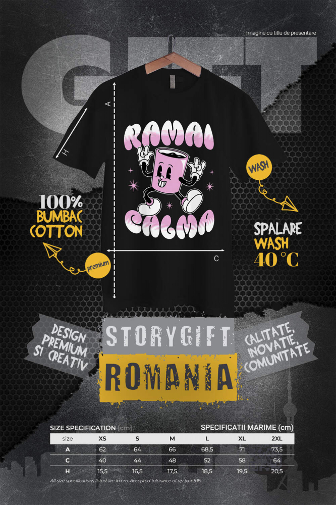 Tricou Femei, Barbati, Copii, Fata, Baiat, Unisex Personalizat „Cană Haioasă Personalizată 'Rămâi Calm' – Cadou Amuzant pentru Familie, Copii și Prieteni” [4]