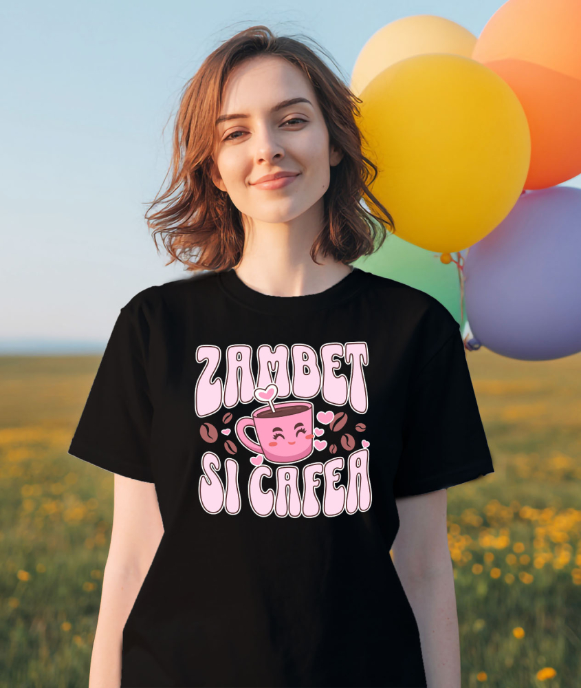 Tricou Femei, Barbati, Copii, Fata, Baiat, Unisex Personalizat „Cana de Cafea Zambitoare - Cadou Personalizat pentru Iubitorii de Cafea și Energie” [2]