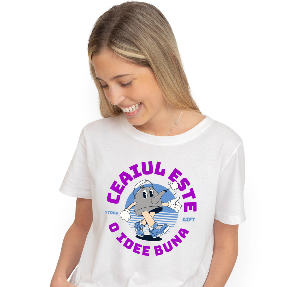 Tricou Femei, Barbati, Copii, Fata, Baiat, Unisex Personalizat „Ceainic Vesel Personalizat - Cadou Perfect pentru Iubitorii de Ceai” [1]