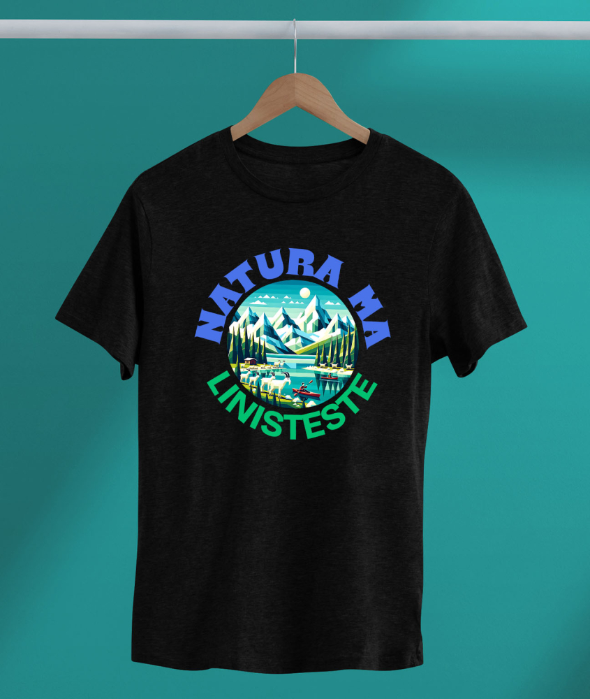 Tricou Femei, Barbati, Copii, Fata, Baiat, Unisex Personalizat "Cerc View Montan cu Lac Albastru – Liniște în Natură la Cabana și Pe Lac" [3]