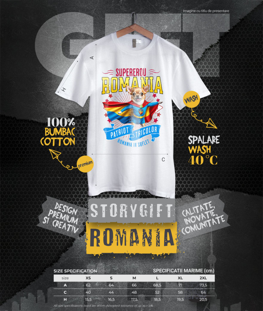 Tricou Femei, Barbati, Copii, Fata, Baiat, Unisex Personalizat Chihuahua în Costum de Căpitan România – Cadou Personalizat pentru Iubitorii de Câini [4]