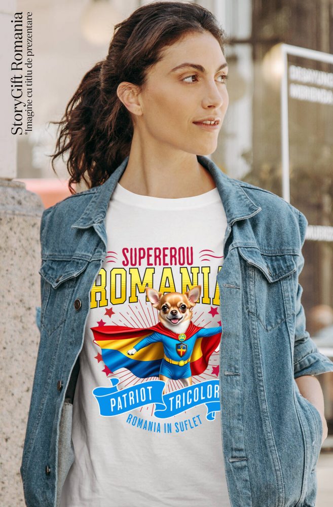 Tricou Femei, Barbati, Copii, Fata, Baiat, Unisex Personalizat Chihuahua în Costum de Căpitan România – Cadou Personalizat pentru Iubitorii de Câini [2]