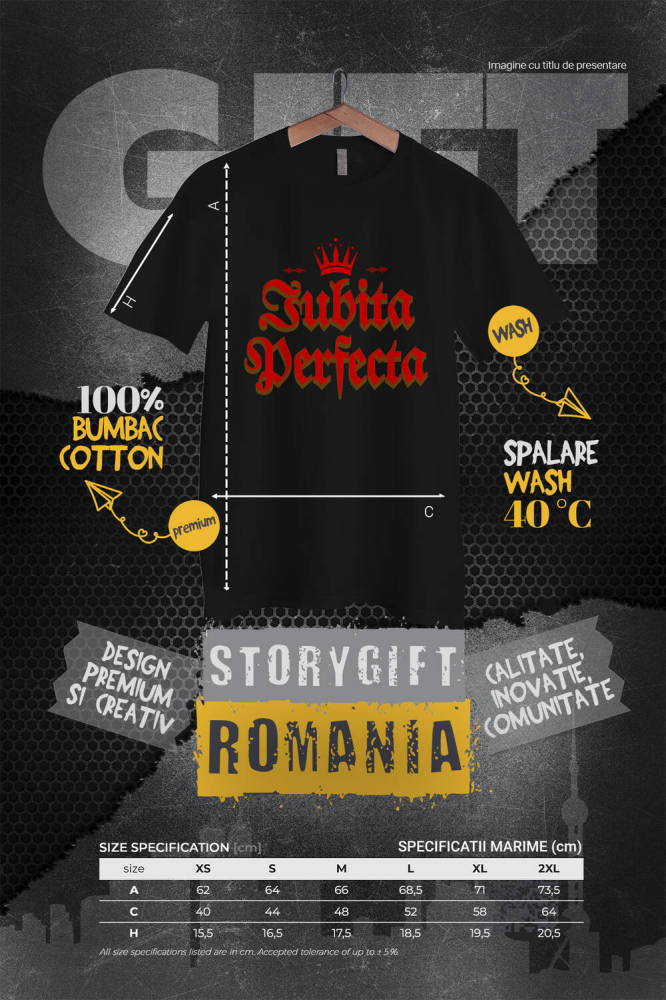 Tricou Femei, Barbati, Copii, Fata, Baiat, Unisex Personalizat „Coroana Regală „Prințesa” - Cadou Personalizat pentru Iubita Perfectă, Valentine's Day și Dragobete” [4]