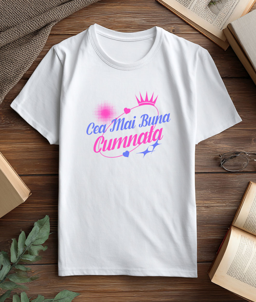 Tricou Femei, Barbati, Copii, Fata, Baiat, Unisex Personalizat Cadou Personalizat „Cea Mai Bună Cumnată” | Coroană Regală Cu Mesaj Special [3]