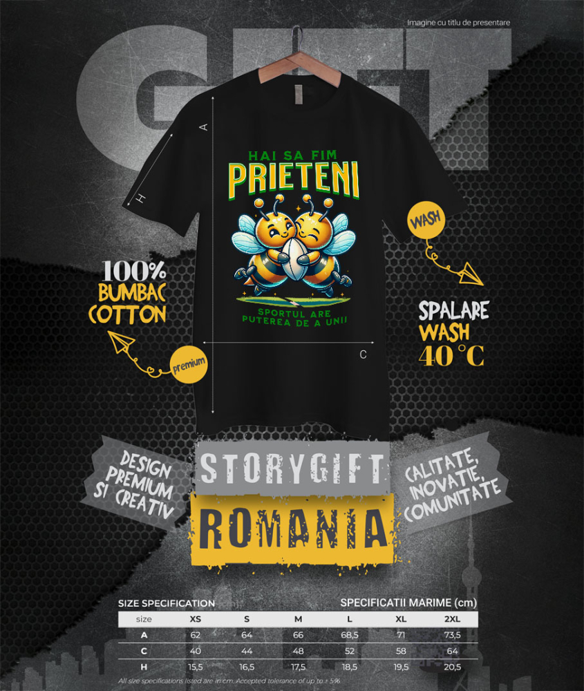 Tricou Femei, Barbati, Copii, Fata, Baiat, Unisex Personalizat Cadouri personalizate pentru prieteni și familie – Cuplu albine fericite și fotbal american [4]