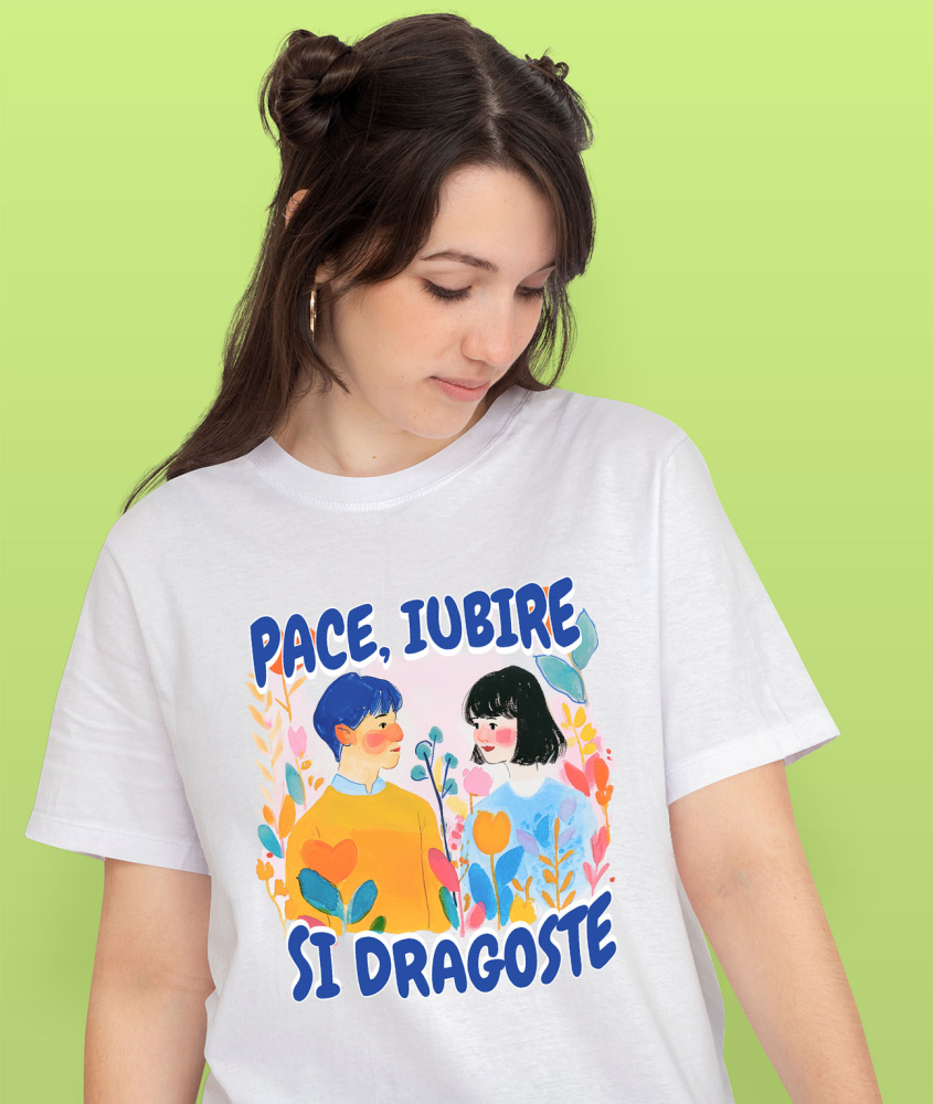 Tricou Femei, Barbati, Copii, Fata, Baiat, Unisex Personalizat Tablou Personalizat Familie & Cuplu – Cadouri Unice de Valentine's Day [2]