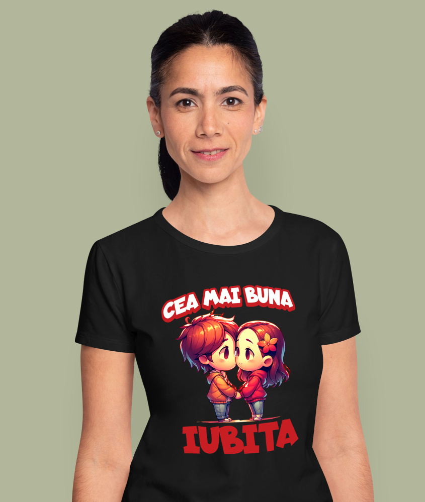 Tricou Femei, Barbati, Copii, Fata, Baiat, Unisex Personalizat Cadou Personalizat „Cea Mai Bună Iubită” | Valentine's Day pentru Cupluri [2]