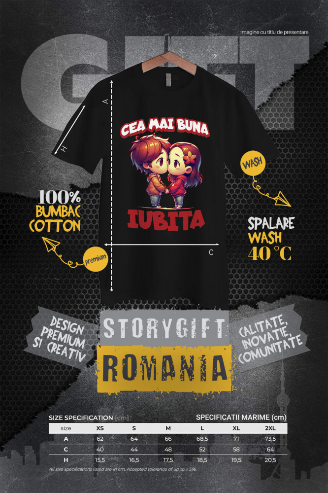 Tricou Femei, Barbati, Copii, Fata, Baiat, Unisex Personalizat Cadou Personalizat „Cea Mai Bună Iubită” | Valentine's Day pentru Cupluri [4]