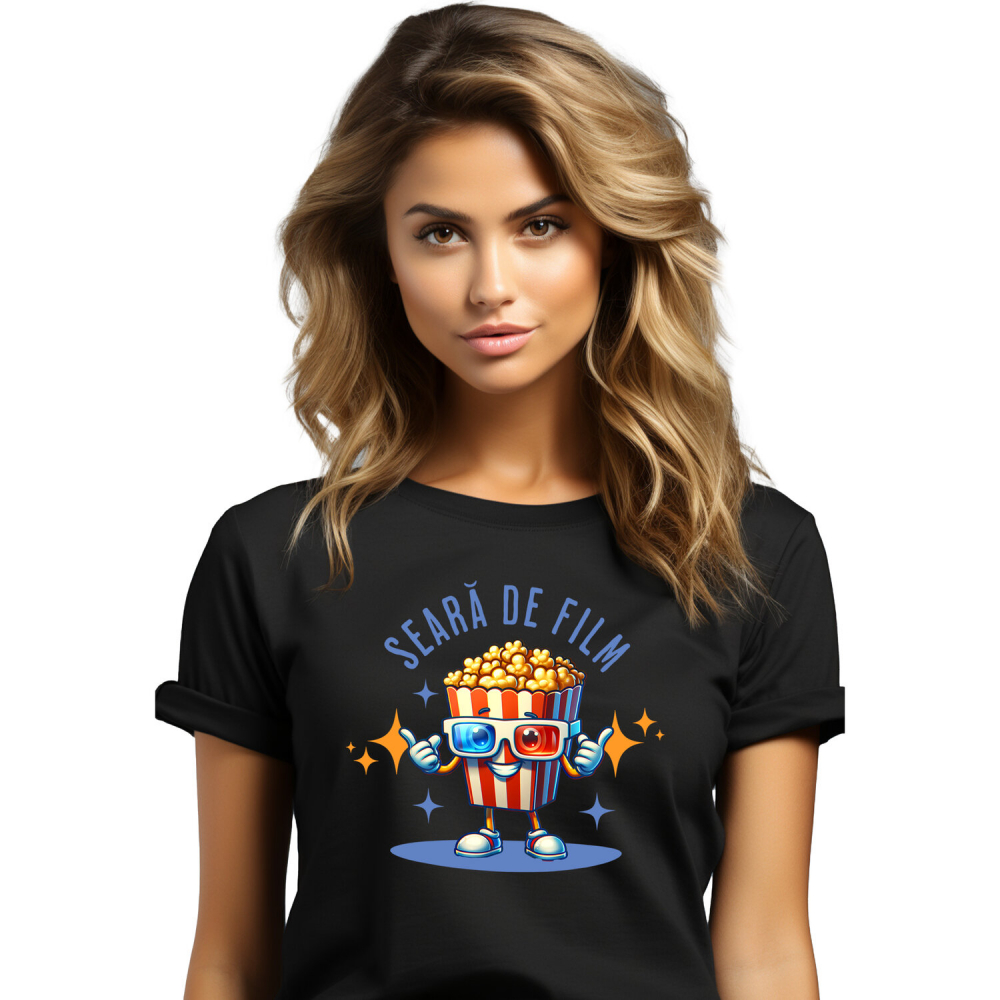 Tricou Femei, Barbati, Copii, Fata, Baiat, Unisex Personalizat Cutie de popcorn cu ochelari 3D | Distracție în familie și cadouri personalizate pentru copii [1]