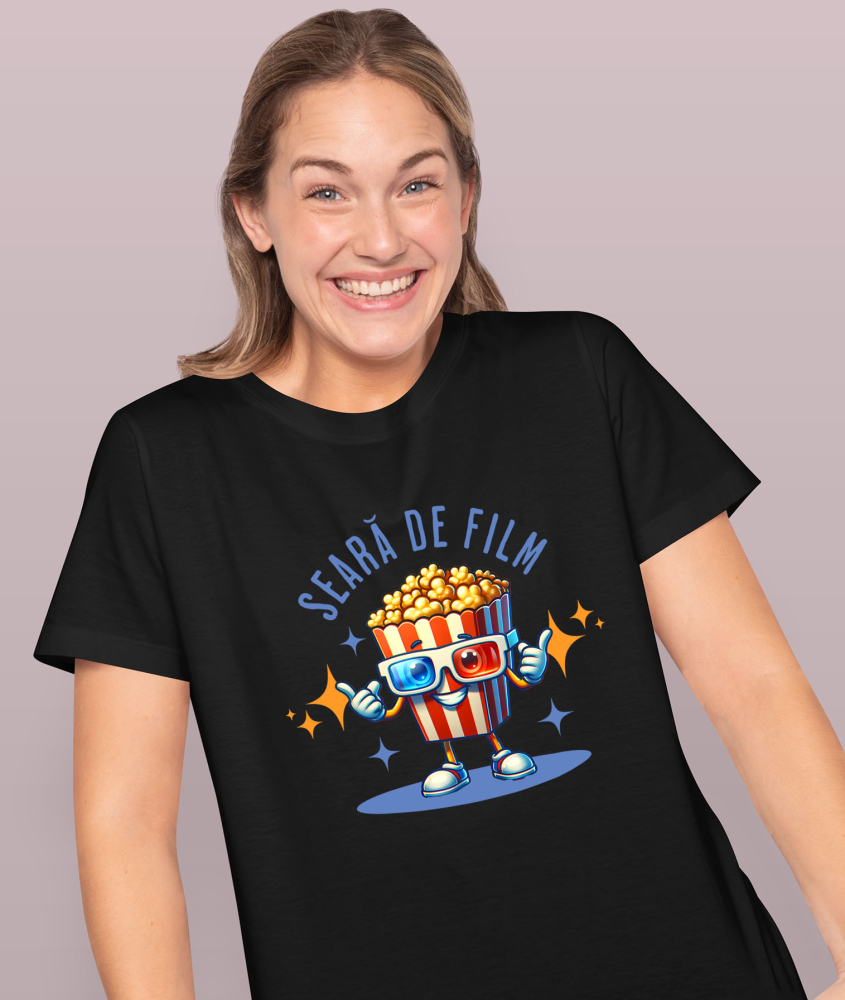 Tricou Femei, Barbati, Copii, Fata, Baiat, Unisex Personalizat Cutie de popcorn cu ochelari 3D | Distracție în familie și cadouri personalizate pentru copii [2]