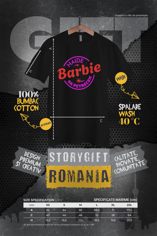 Tricou Femei, Barbati, Copii, Fata, Baiat, Unisex Personalizat Design Cerc Barbie - Distracție pentru Copii cu Păpușa Barbie [4]