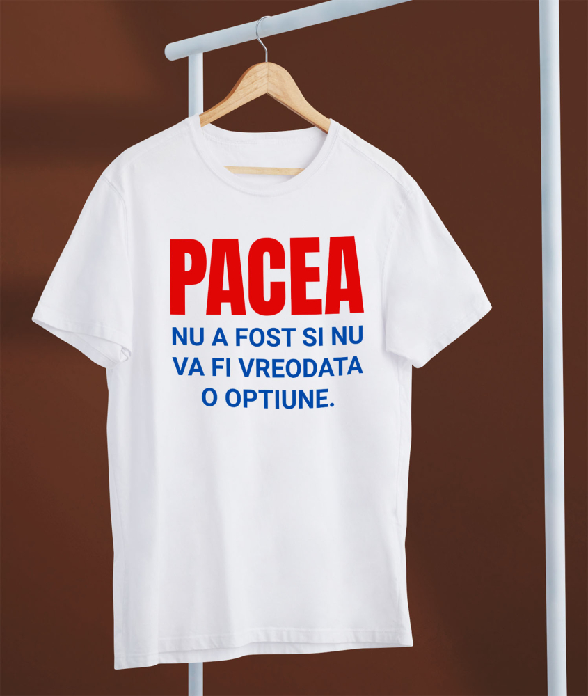 Tricou Femei, Barbati, Copii, Fata, Baiat, Unisex Personalizat „Cadouri personalizate cu mesaje inspiraționale despre pace pentru familie și prieteni | Design colorat albastru roșu” [3]