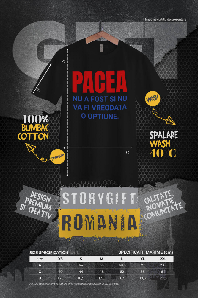 Tricou Femei, Barbati, Copii, Fata, Baiat, Unisex Personalizat „Cadouri personalizate cu mesaje inspiraționale despre pace pentru familie și prieteni | Design colorat albastru roșu” [4]