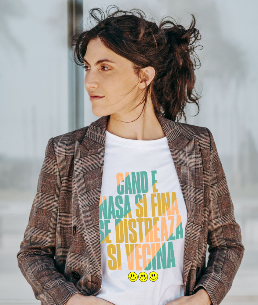 Tricou Femei, Barbati, Copii, Fata, Baiat, Unisex Personalizat Cadou Personalizat Distracție Familie | Smiley Face | Mesaj Amuzant | Cadou Copii și Nași [2]