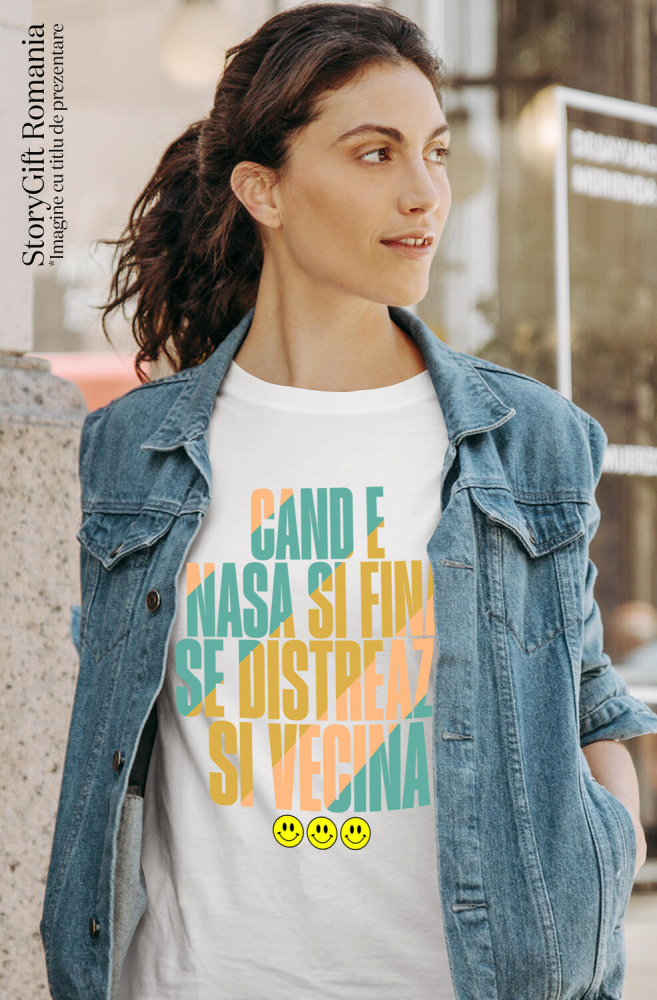 Tricou Femei, Barbati, Copii, Fata, Baiat, Unisex Personalizat Cadou Personalizat Distracție Familie | Smiley Face | Mesaj Amuzant | Cadou Copii și Nași [2]