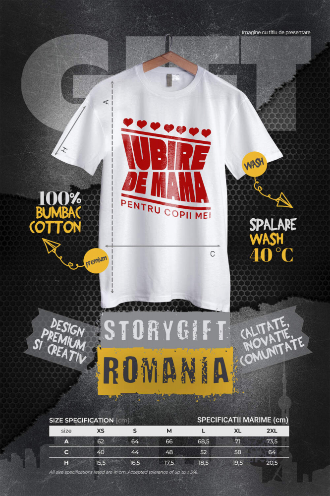 Tricou Femei, Barbati, Copii, Fata, Baiat, Unisex Personalizat Cadou Personalizat „Iubire de Mamă pentru Copii Mei” | Design Bizar Arhitect pentru Familie [4]